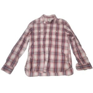 🏷3For$25 True Craft Mens Long Sleeve Button Up Size L Check Collared Multicolor